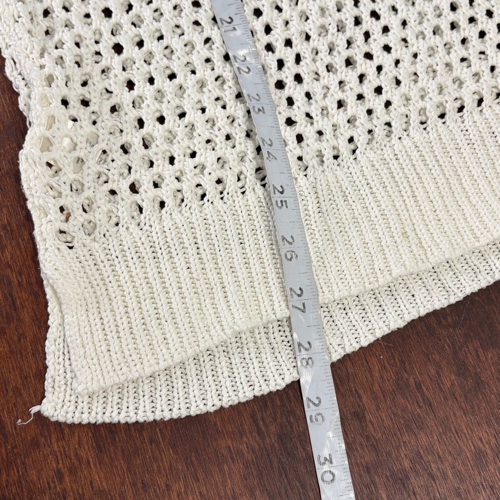 Ann Taylor Womens Open Knit Fisherman Sweater XXL Coastal Euro Summer Beachy - Picture 8 of 10
